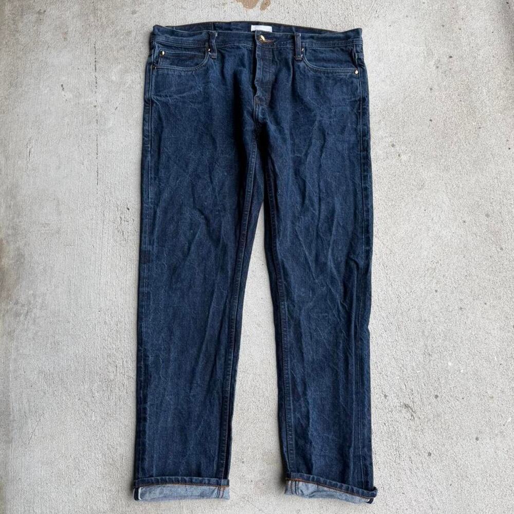 Selvedge denim jeans unbranded 38" waist raw indigo
